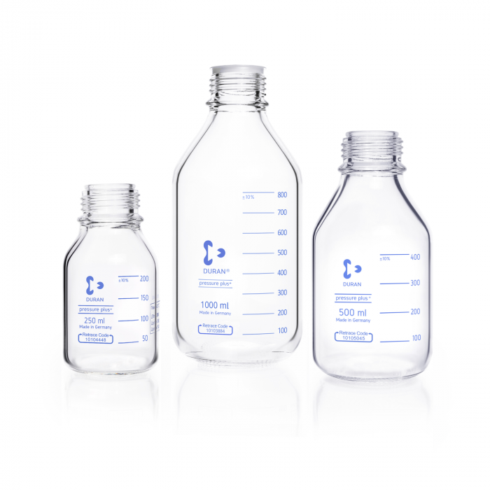 DURAN® GL 45 Laboratory glass bottle, pressure plus, pressure resistant, clear,