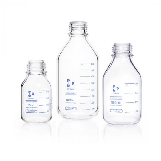 DURAN® GL 45 Laboratory glass bottle, pressure plus, pressure resistant, clear,