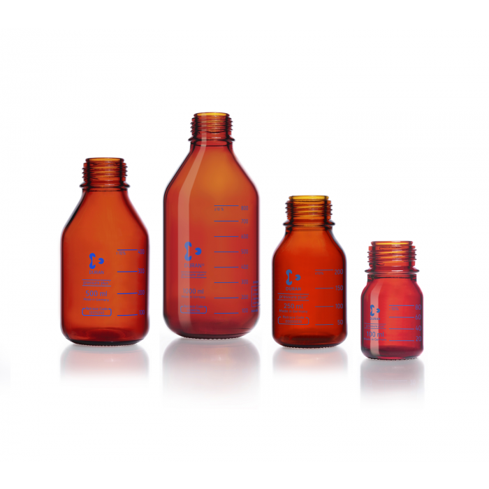 DURAN® GL 45 Laboratory glass bottle pressure plus, pressure resistant, amber,