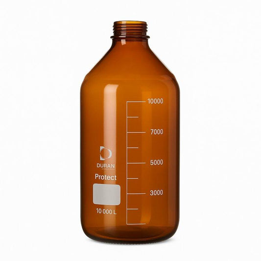 DURAN® GL 45 Laboratory glass bottle protect, plastic coated (PU), amber, witho