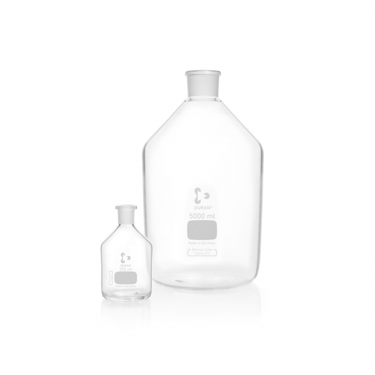 DURAN® Glass Bottles, reagent, narrow neck, NS 29/32, clear, without head stopp