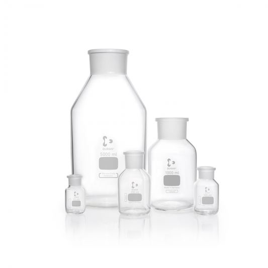 DURAN® Glass Bottles, reagent, wide neck, with NS 24/20, clear, with standard g