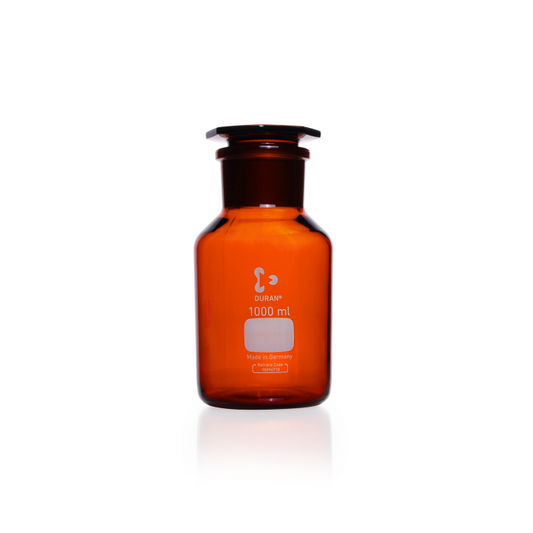 DURAN® Glass Bottles, reagent, wide neck, with NS 85/55, amber, with standard g