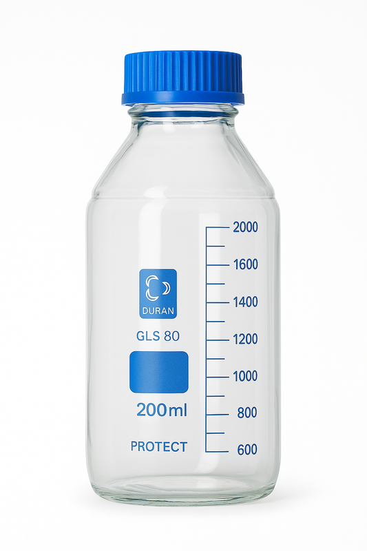 DURAN® GLS 80 Laboratory glass bottle, protect, wide neck, plastic coated (PU),