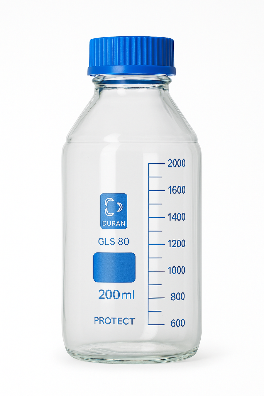 DURAN® GLS 80 Laboratory glass bottle, protect, wide neck, plastic coated (PU),