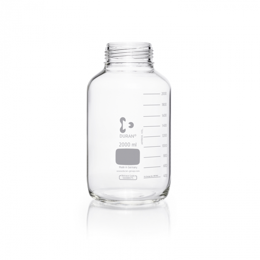DURAN® GLS 80 Laboratory glass bottle, wide neck, clear glass, without screw ca