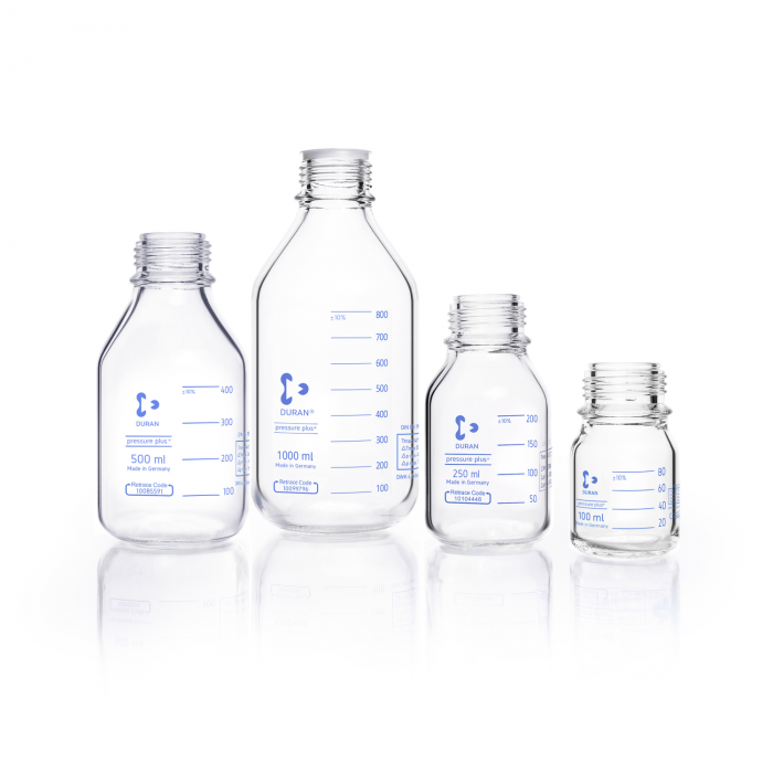 DURAN® Laboratory glass bottle GL 45, clear, pressure plus+ pressure resistant,