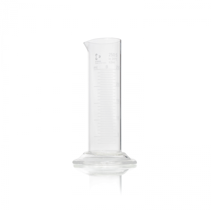 DURAN® Measuring cylinder, low form, with spout, hexagonal base, with graduatio