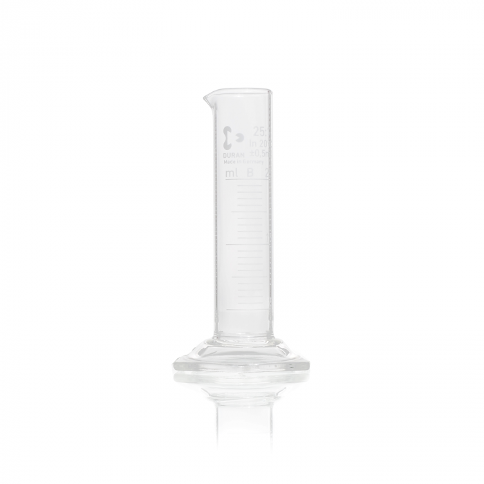 DURAN® Measuring cylinder, low form, with spout, hexagonal base, with graduatio