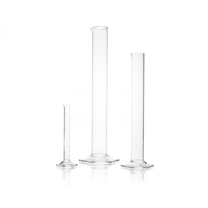 DURAN® Measuring cylinders, hexagonal base, without graduation, 25 ml, without