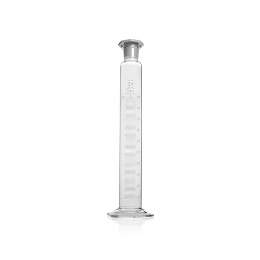 DURAN® Mixing cylinder, hexagonal base, class B, white graduation, NS 45/40, oc