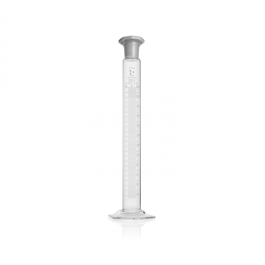 DURAN® Mixing cylinder, hexagonal base, class B, white graduation, NS 29/32, oc