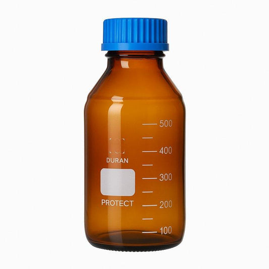 DURAN® protect GLS 80 wide neck bottle, amber, plastic coated, complete with ca
