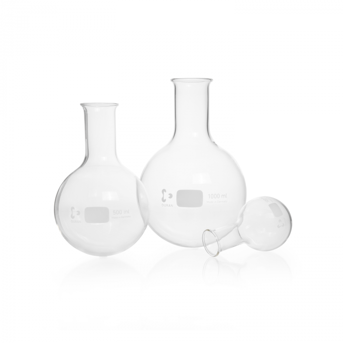 DURAN® Round bottom flask, narrow neck, with beaded rim, 50 ml