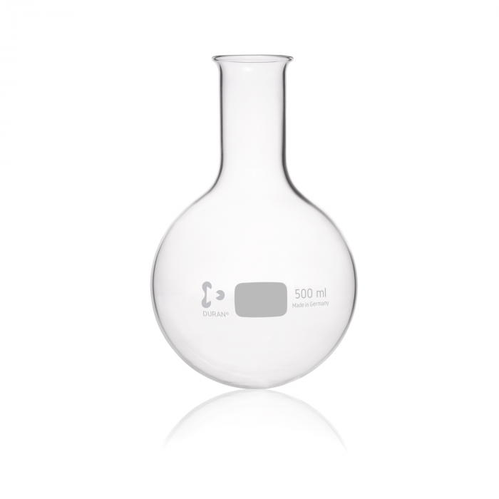 DURAN® Round bottom flask, narrow neck, with beaded rim, 500 ml