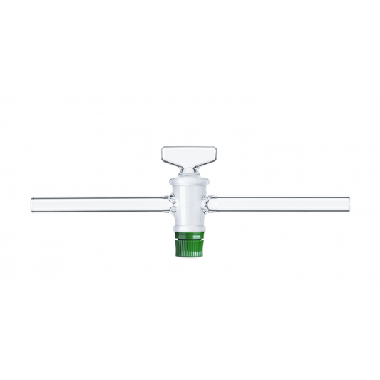 DURAN® Single way stopcocks, complete with DURAN® key threaded, bore 8 mm, NS 2