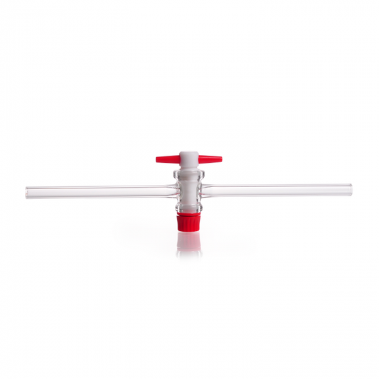 DURAN® Single way stopcocks, complete with PTFE-key, bore 2 mm, NS 12.5