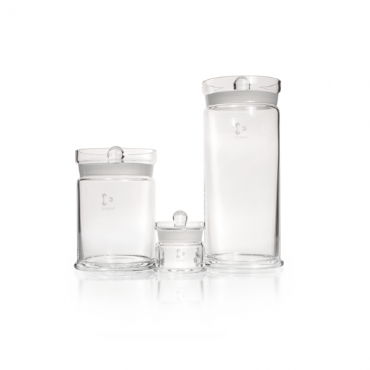 DURAN® Specimen jar, with ground-in knobbed lid, 157 x 203 mm