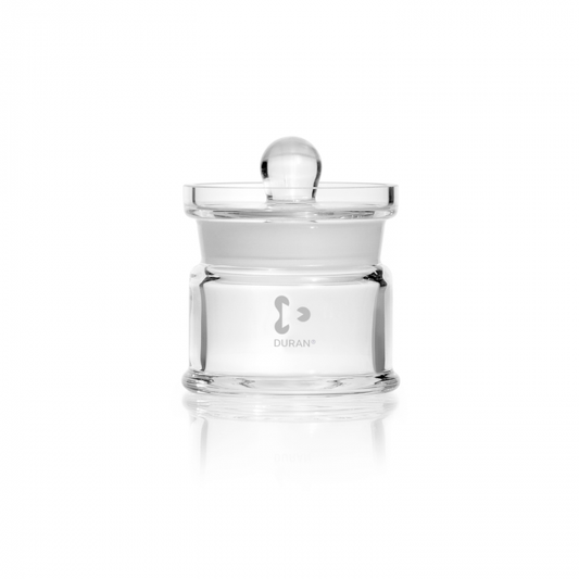 DURAN® Specimen jar, with ground-in knobbed lid, 65 x 63 mm