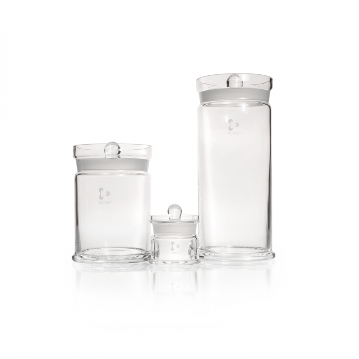 DURAN® Specimen jar, with ground-in knobbed lid, 85 x 153 mm