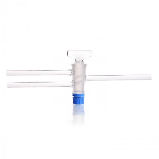 DURAN® Stopcocks, two way, double oblique bore, complete with SBW-key, bore 2,5