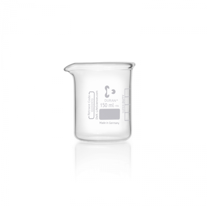 DURAN® super duty beaker, low form, with spout, 150ml