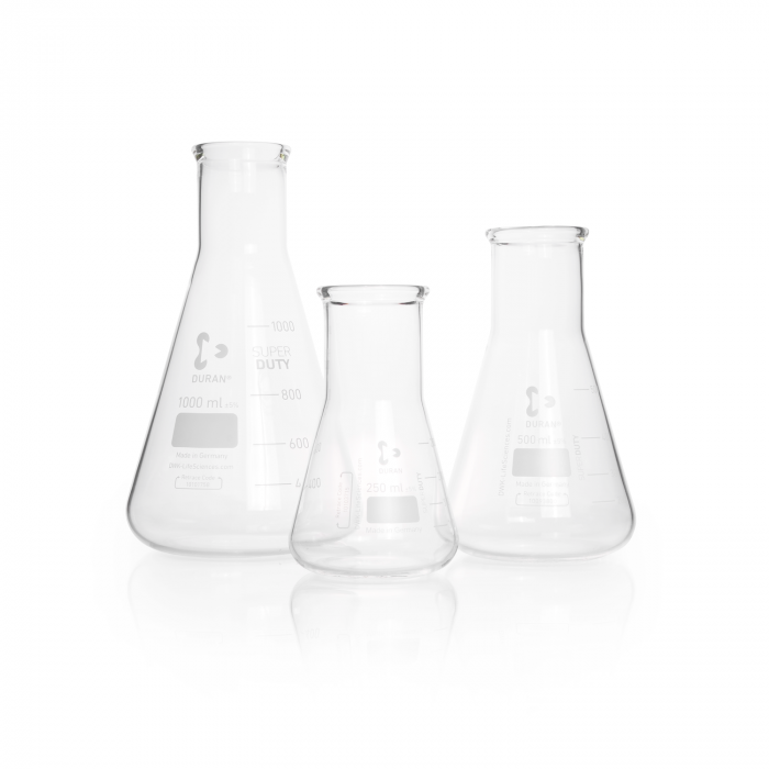 DURAN® super duty Erlenmeyer flask, wide neck, with graduation, 500ml