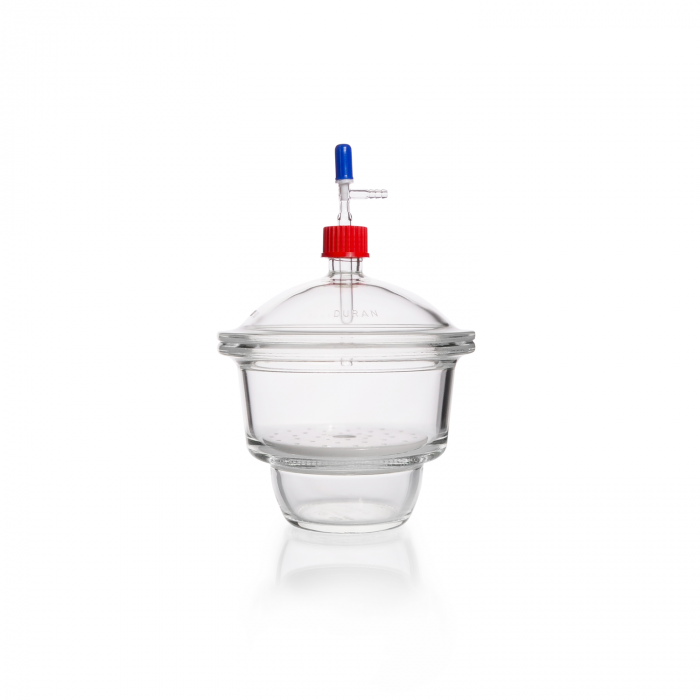 DURAN ® Vakuum Desiccator with plane flange and screw thread outlet type MOBILE