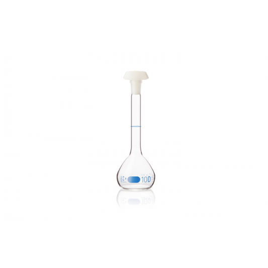 DURAN® Volumetric flask,blue graduation, class A, individual certificate, with