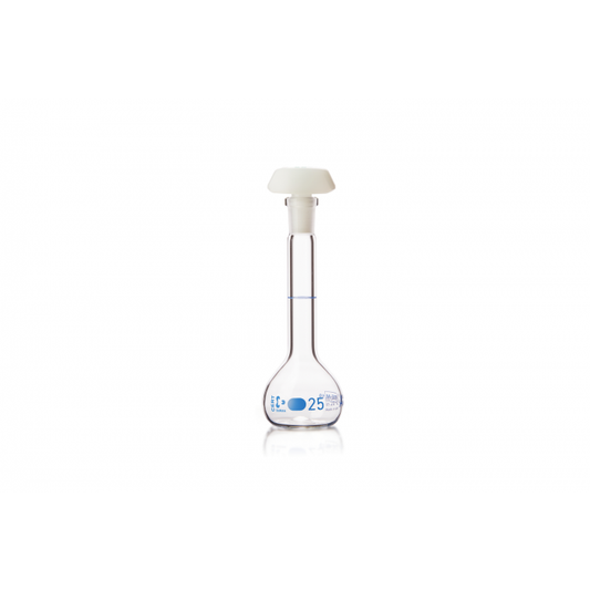 DURAN® Volumetric flask,blue graduation, class A, individual certificate, with
