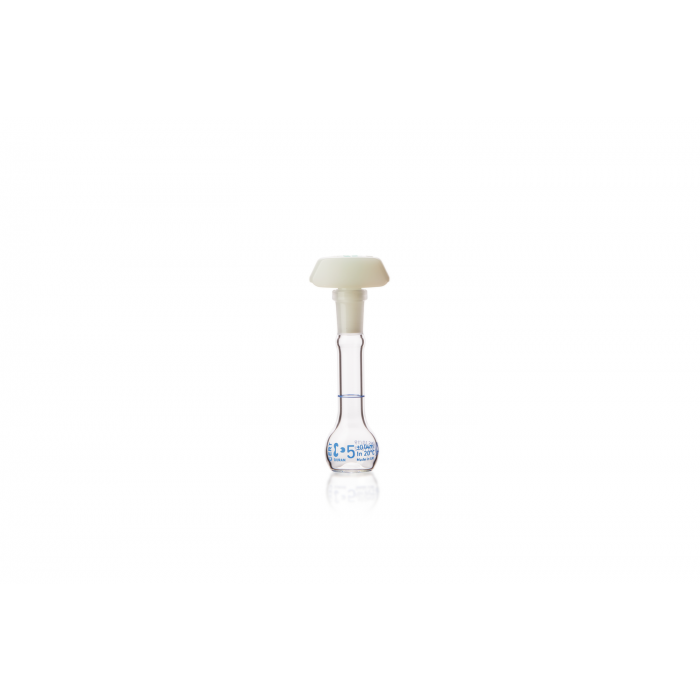 DURAN® Volumetric flask,blue graduation, class AW, individual certificate, with