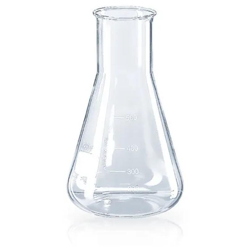 Erlenmeyer flask, wide neck, Boro 3.3
  50 ml, with beaded rim and graduation