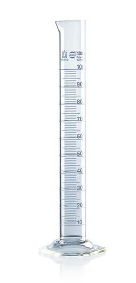Grad.cyl. tall form BLAUBRAND A USP DE-M
  25 ml: 0,5 ml, Boro 3.3
grad. in bl