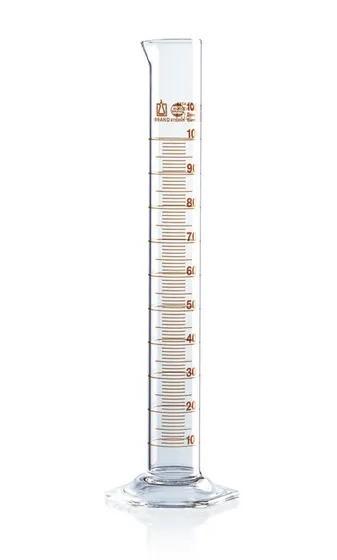 Grad. cyl. tall form BLAUBRAND-ETERNA A
  10 ml: 0,2 ml Boro 3.3 conf. certifie
