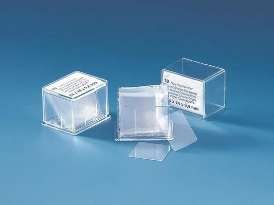 Haemacytom.cover glass f.count.chamb.
24x24x0,4 mm
Haemacytometer cover glasse