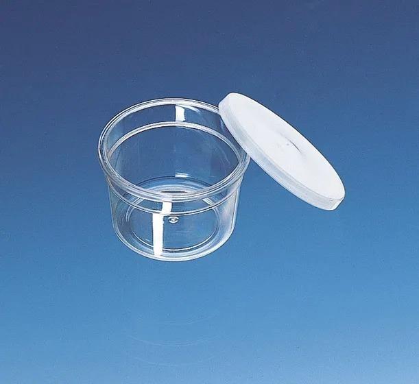 Jar, PS, with snap-on lid, PE-LD
approx.   25 ml, conical shape
max. dia. 47 m