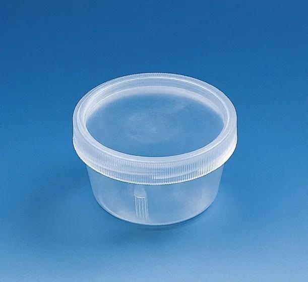 Jar with screw cap, PP, conical shape
approx.   30 ml max.dia. 57 mm h. 32 mm