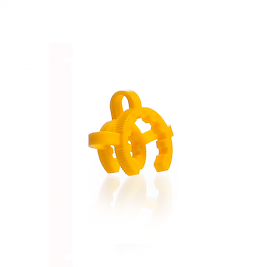 KECK clips for conical joints, POM, NS 14.5, yellow