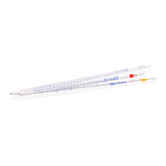 Measuring Pipette from soda-lime glass, class AS, blue print, type 1, batch cert