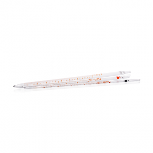 Measuring Pipette from soda-lime glass, Class AS, type 2, amber diffusion print,