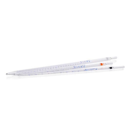 Measuring Pipette from soda-lime glass, Class AS, type 3, blue print, batch cert