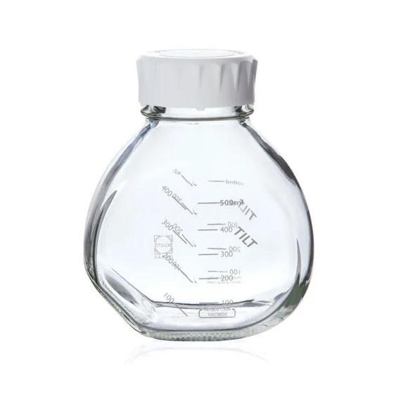 Media bottle 500 ml low Boro 3.3
GL 56 screw cap PP
H. 151 mm, with scale, vac