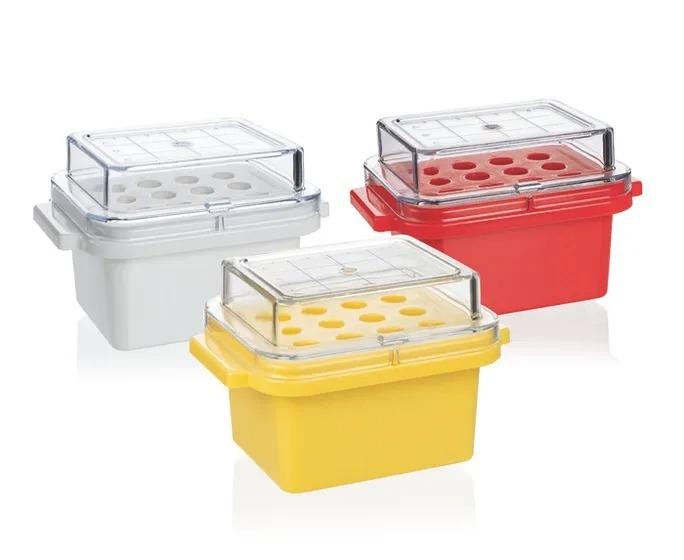 Mini cooler, PC, for 12 tubes 0,5-2,0 ml
bench temp.maintained   0°C time 60 mi