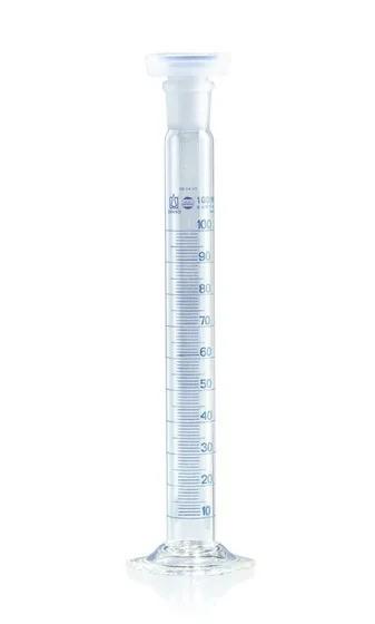 Mixing cylinder BLAUBRAND A DE-M
 100 ml: 1   ml Boro 3.3 NS 24/29-PP-st.
grad