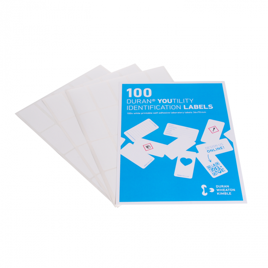 One pack contains: 100 self-adhesive DURAN YOUTILITY Bottle labels (36 x 70mm)