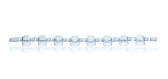 PCR caps strip of 8 PP domed f.PCR-tubes
blue, pack of 125
BIO-CERT® PCR QUALI