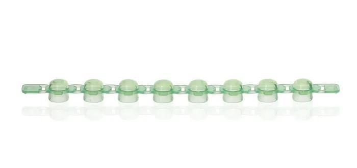 PCR caps strip of 8 PP domed f.PCR-tubes
green,  pack of 125
BIO-CERT® PCR QUA