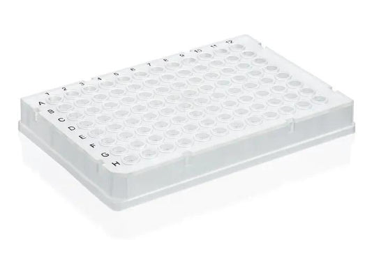 PCR-plate 96-well, Rigid Frame, PC/PP
frosted full skirt. Low Profile, 50 pcs
