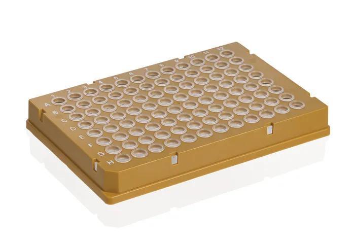 PCR-plate 96-well, Rigid Frame, PC/PP
golden full skirt. Low Profile, 50 pcs
w