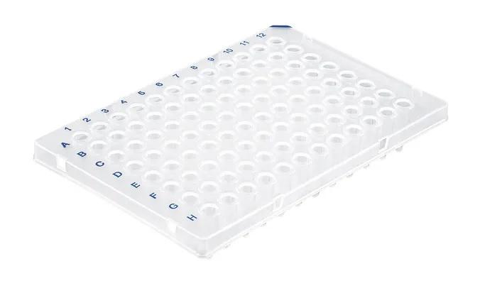 PCR plate, 96-well, semi-skirted
Standard, clear, 50 pcs.
PP, BIO-CERT® PCR QU